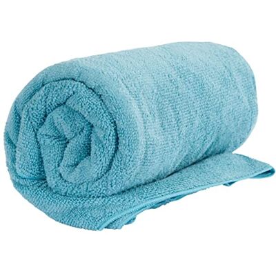 Trespass Wringin, Bluebottle zachte sneldrogende microvezel handdoek met netzak, 135 cm x 70 cm, blauw Trespass Wringin, Bluebottle zachte sneldrogende microvezel handdoek met netzak, 135 cm x 70 cm, blauw