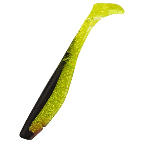 Relax Kopyto Shad Rubberen vis, 8 l, 20 cm, 2 stuks, rubberen vissen, grote bait (067 groen glitter zwart)