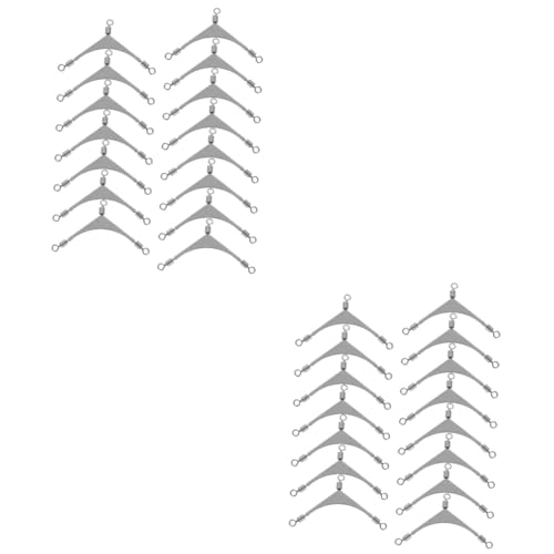 Kisangel 30 Stuks Zeevisserij Driepolige Draaibare Rollende Viswartels Viswartels Zoutwatervissen Draaibare Snap Roestvrij Viswartels Gesp Anti-Wirwar Roestvrij Staal Om Te Draaien