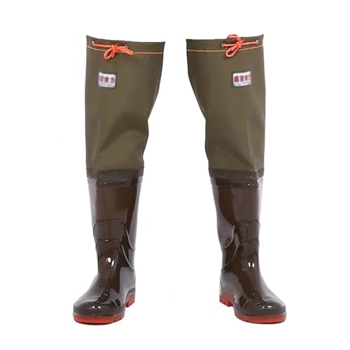 BcoMfy Hip Waders Heuplaarzen voor heren, 23,6 inch hoge kniewaadlaarzen, voor jacht op watervogels en vliegvissen (Color : Black, Size : 43 EU)