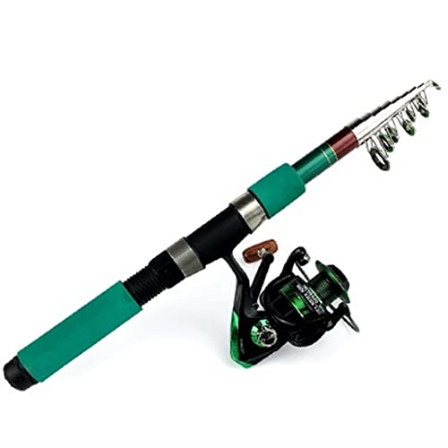 KYATON Reel En Visserij Rod Combo Mini Korte Telescopische Visserij Rod Reizen Visserij Rod En Reel Combo Set 1.8-3.6M Visserij Rod Voor Reizen Visserij Rod (Bundles: 1.8M Rod Voor 1000 Reel, Kleur: Z