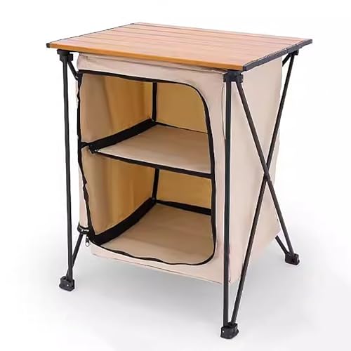 FAIRE Opvouwbare Kampeertafel, Kampeertafel, Draagbare Kampeertafel, Kampeertafels, voor Buiten Kamperen, Winkel Picknickbenodigdheden, Boeken, Snacks en Meer Grillen Vissen (Color : Beige)