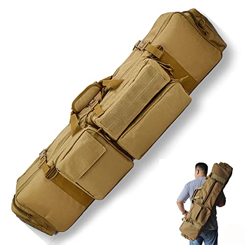 ZAANU Double Shotgun Pouch Gun Backpack Airsoft Gun Case Tactical Gun Bag, Soft Rifle Bags voor opslag en transport van vuurwapens (kaki