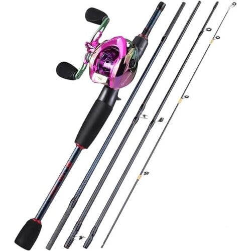 AMeLL Hengels 1.8 m-2.4 m Koolstofvezel Lokken Links en Rechts Casting Reel Visgerei Combo Set Telescopische Hengels (Color : 1.98m and Left Hand)