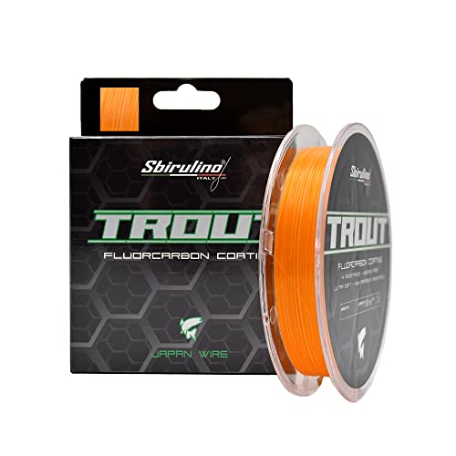 Sbirulino ® vislijn fluorocarbon coating Forel MT 150-500-1000 diam. 0,12 tot 0,25. Speciale forel concurrentie.