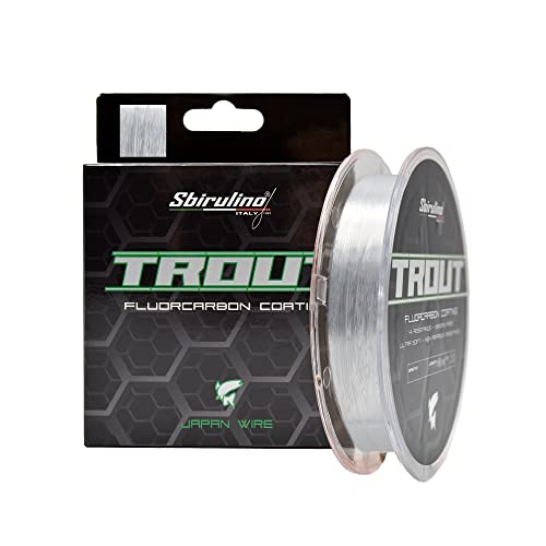 Sbirulino ® vislijn fluorocarbon coating Forel MT 150-500-1000 diam. 0,12 tot 0,25. Speciale forel concurrentie.