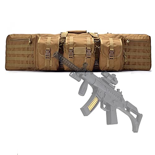 ZAANU Tactische pistoolkoffer voor dubbel jachtgeweer, zachte pistooltas, gevoerde koffer, koffer voor luchtbuks, pistoolkoffer, rugzak voor geweer voor buiten