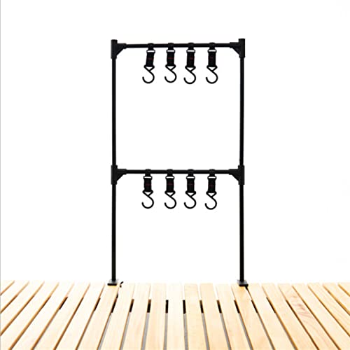 xbiez Camping Opknoping Rack Camping Lamp Stand Houder Vouwen Camping Kookgerei Plank Met Haken Voor Camping Vissen Picknicks BBQ Camping Kookgerei Organizer