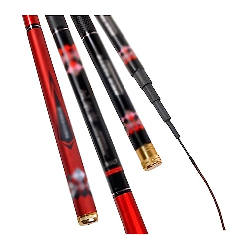 WAOCEO Telescopische hengel met Harde Hengel 3.6m-6.3m Carbon Telescopische Karper Hengel Stream Hand Pole Vissen Accessoires Reizen Vissen Pole en (Color : Red Color, Size : 3.9m)