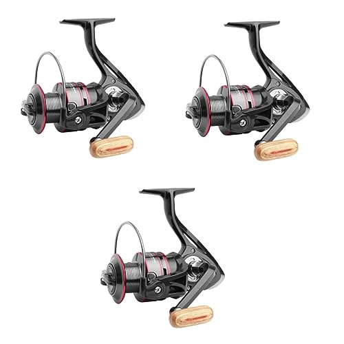 SUPVOX 3Pcs Aluminium Visserij-Reel Zoetwater Visserij-Reel Oceaan Strand Visserij-Reel Oceaan Visserij-Reel Rivier Visserij-Reel Vijver Visserij-Reel Zwart Visserij-Reel Spiraal Vistuig