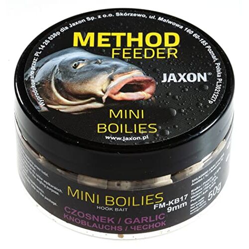 Jaxon Boilies 9 mm 50 g voor methode feeder methode karpervissen karpervissen basisvoer (knoflook/FM-KB17)