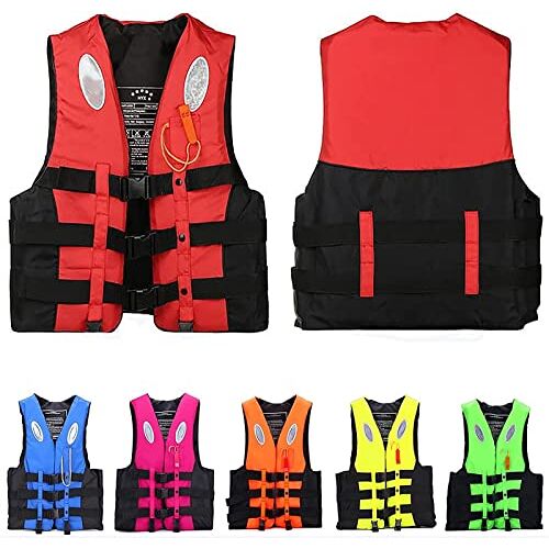 sPeesy Reddingsvest Vest Drijfhulpmiddel,Reddingsvestvest Voor Volwassenen,Float Neopreen Vest Veiligheid Reddingsvesten Met Verstelbare Gesp Voor Surfen Vissen (Color : Red, Size : XL)