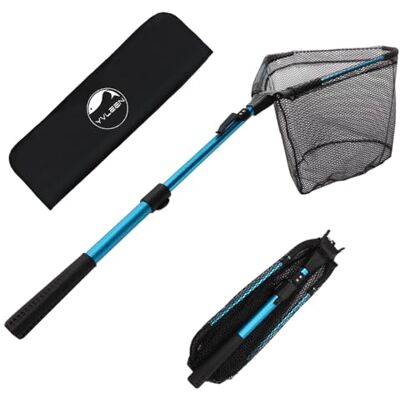 YVLEEN Opvouwbare visnet opvouwbaar visnet robuust aluminium telescopische paal handvat en nylon gaas 16 inch hoepel maat YVLEEN Opvouwbare visnet opvouwbaar visnet robuust aluminium telescopische paal handvat en nylon gaas 16 inch hoepel maat