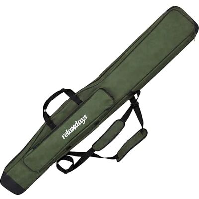 Relaxdays Hengeltas, grote hengeltas, voor 3 hengels, 5 vakken, gewatteerd, visaccessoires, groot, 1200D Oxford, kleur Relaxdays Hengeltas, grote hengeltas, voor 3 hengels, 5 vakken, gewatteerd, visaccessoires, groot, 1200D Oxford, kleur