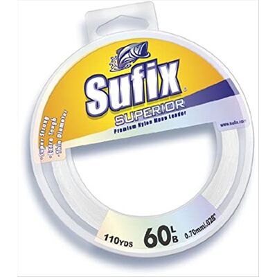 Sufix Superior Leader 110 meter Leader Wheel Vislijn (duidelijk, 50 lbs) Sufix Superior Leader 110 meter Leader Wheel Vislijn (duidelijk, 50 lbs)