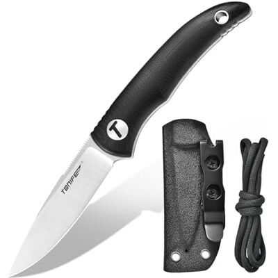 TONIFE Full Tang is een campingmes van 6,8 cm met vast lemmet met verstelbare Kydex-mantel, mobiel, draagbaar, ideaal voor buitenactiviteiten, survival en struikgewas (zwart) TONIFE Full Tang is een campingmes van 6,8 cm met vast lemmet met verstelbare Kydex-mantel, mobiel, draagbaar, ideaal voor buitenactiviteiten, survival en struikgewas (zwart)