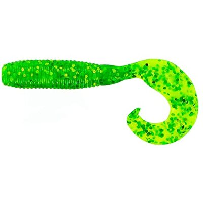 YAMAMOTO 4 inch vissen enkele staart rups Zwemmen zachte plastic bas lokaas 20 Pack, Chartreuse met grote chartreuse en groot groen YAMAMOTO 4 inch vissen enkele staart rups Zwemmen zachte plastic bas lokaas 20 Pack, Chartreuse met grote chartreuse en groot groen