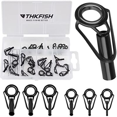 THKFISH Hengel Reparatie Kit Staaf Tip Reparatie Kit Rvs Keramische Ring Gids 6Maten 30 stks Grote Stijl THKFISH Hengel Reparatie Kit Staaf Tip Reparatie Kit Rvs Keramische Ring Gids 6Maten 30 stks Grote Stijl