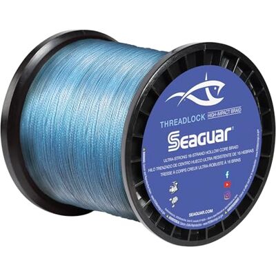 Seaguar Threadlock gevlochten vislijn, blauw, 50lbs/600-Yard Seaguar Threadlock gevlochten vislijn, blauw, 50lbs/600-Yard