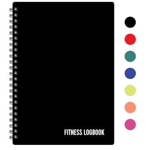 FL FITNESS LOGBOOK Fitnesslogboek Volg 150 trainingen Dik papier, duurzame omslag A5 Ongedateerd trainingsdagboek, Planner Logboek Volg gewichtsverlies, spiergroei, sportschooloefening, vooruitgang in