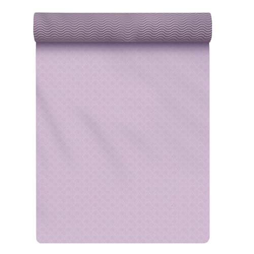 HUHJYUGE Yogamat dik antislip, Pilates fitnessmatten, yogamat voor dames en heren met uitlijningslijnen, perfecte oefenmat voor thuis, voor gym, pilates en fitness (B 183x80x0.8cm)