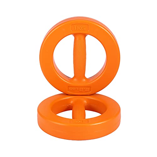 VekiNe Ring halter handgewichten dames 1 paar (2 stuks) 1 kg/2 kg thuisoefening fitnessapparatuur voor krachttraining, weerstandstraining gewichtsstandaard bank gewicht standaard gewichten 1 (oranje, één