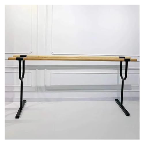 IXIETY Draagbare balletbar, dubbele dansbar met antislipvoeten, vrijstaande stretchbar mobiele balletuitrusting studio-oefening (Color : Wood, Size : 100x80cm)