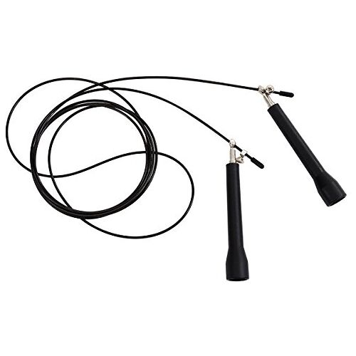 Sujhyrty Speed Jump Rope met supersnelle hoogwaardige metalen lagers, het beste voor boksen, duurtraining met dit snelheidskabel, (zwart)