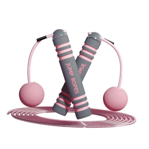 YARNOW 1 Set springtouw touwtjespringen met gewicht touwtjespringen oefenen kabel touwloos touwtjespringen draadloos touwtjespringen stalen draad geschiktheid pvc roze