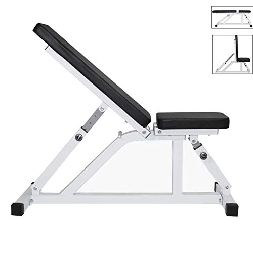 QIEANY Halterbank Fitnessapparatuur voor binnen, buiktrainingsapparatuur, verstelbare fitnessstoel, hulpuitrusting voor sit-ups (zwart, 110 x 40 x 47 cm)