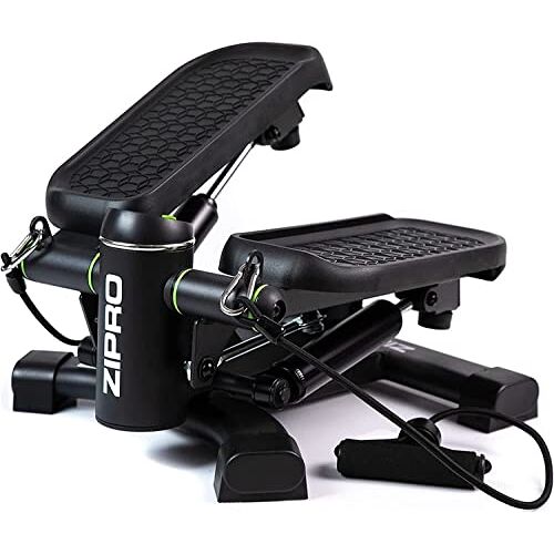 Zipro Roam Stepper mini-fitnessapparaat incl. LCD-trainingscomputer met vele functies fitnesstraining voor thuis hometrainer swingstepper voor been- en biltraining slijtvast 5942617 zwart