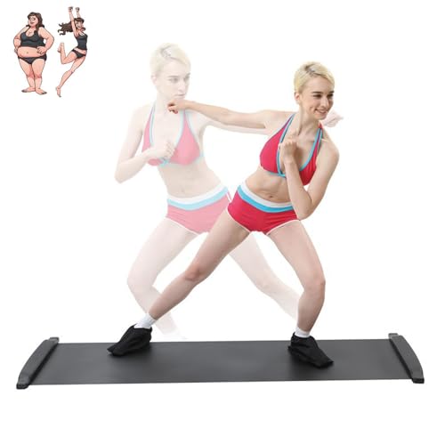 AAOCLO Oefening glijplank met schoenovertrek draagbaar draagbaar schaatsen balans glijden yoga been kern training fitness board voor skiën schaatsen (maat: 140 x 50 cm)