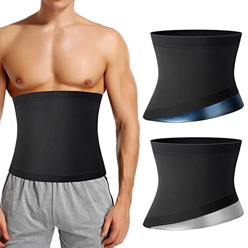 Smavles Abdominale Riem Afslanken Riem, 2Pcs Abdominale Riem Mannen Fitness Riem Sauna Sport Taille Shaper Sauna Riem Zweet Riem voor Vrouwen Figuur Taillen Training Afslanken