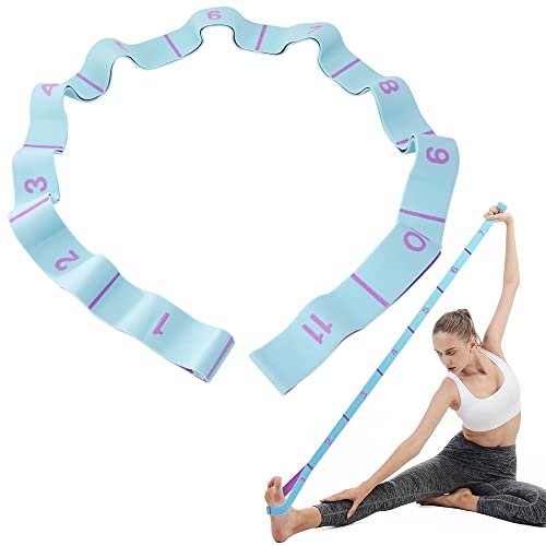 QH-Shop Yogariem, trainingsriem, yoga-riem, stretch trainingsbanden met 11 ringen voor pilates, training, dans, fitness