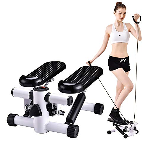 ModeXo Oefeningstepper, Swing Stepper, Up-Down Stepper, Machine met weerstandsbanden, voor training binnenshuis, Home Gym Equipment, Dijversterkende training Fitness, Up-Down training