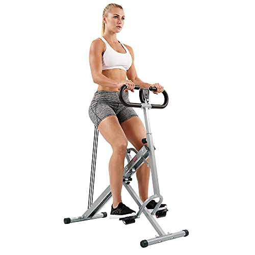 Sunny Health & Fitness Nr. 077 Squat Assist Row-N-Ride kniebuigingen, roei- en fietshhometrainer voor kniebuig- en zittraining inclusief trainingsvideo's, ergometer, hometrainer, fitnessapparaat