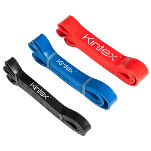 Kintex Weerstandsband, 208 cm, 3 sterktes, expander, fitness, uithoudingsvermogen, spiertraining, workout (zwart)