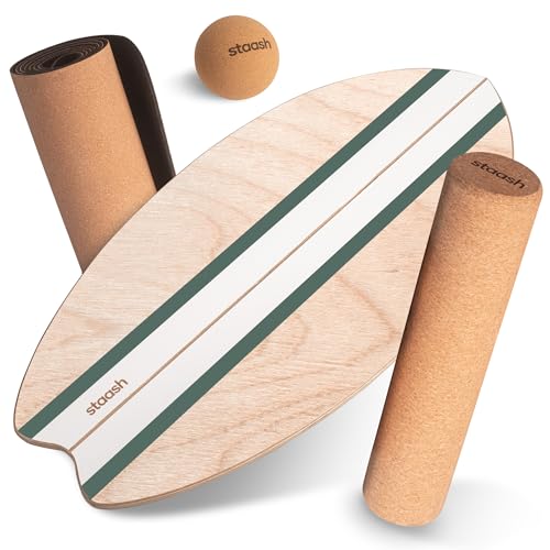 STAASH ® Paddle Balance board trainer incl. 2 accessoires + GRATIS video's trainingsprogramma... (Groene roller)