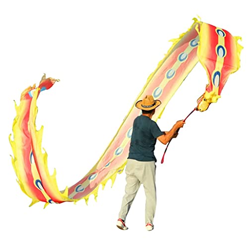 ODYO Dragon Dance Ribbon Streamer, Dragon Ribbon Streamer, Dancing Dragon Throw Streamer Fitness Lint, 6m/8m/10m/12m Spiraal Oefenlint Streamer Glasvezel Handstokken + Reistas (Color : C, Size : 10m/32.8