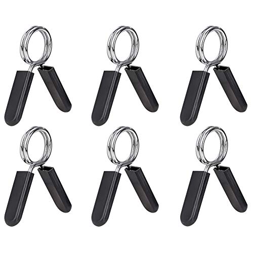 mansH Verpakking met 6 klemmen voor halters van 25 mm – veerklemmen voor halters voor standaard halterstang, training, krachttraining