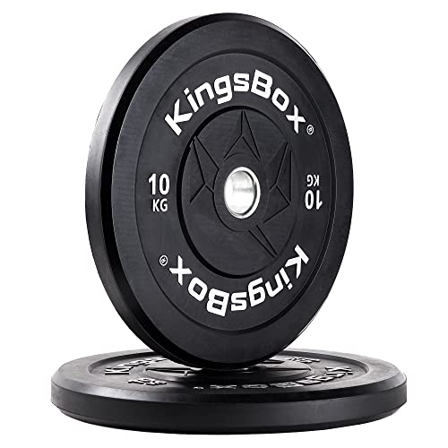 KingsBox Royal Bumperplaten, Standaard Olympische Gewichten voor Barbells, Gewichtheffen, Krachttraining, Verkocht per Paar (10)