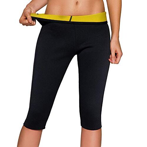 Martiount Sauna Workout broek voor vrouwen Body Shaper Weight Loss Leggings Licht Slim Hot Yoga Capri Dijen Bauch Fatburner Taille Trainer (Black, XL)