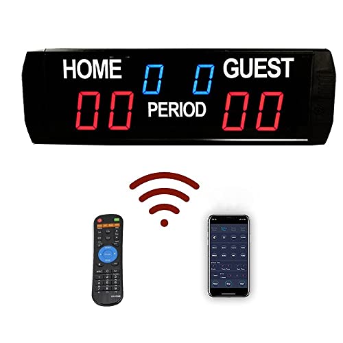 WYRMB Elektronisch scorebord Basketbalscorebord en timerschot Draagbaar tafelbladscorebord Aan de muur gemonteerd scorebord Digitaal scorebord met app-bediening Aluminium elektronisch led-scorebord Digitaal