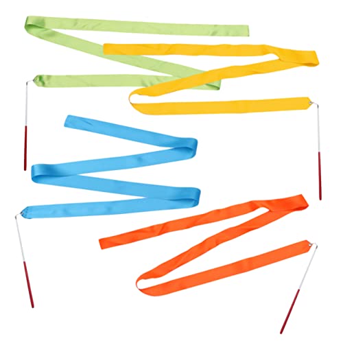 Milisten 8St Ritmische Danslinten Ritme Linten Dazzler Lint Dans Zijde Streamers Twirling Linten Twirling Rod Stick Gym Linten Dans Streamers Gym Streamer Peuter Awesome Major