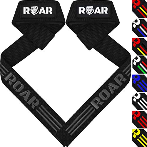 Roar ® Professionele gewichthefbanden, powerlifting, handgrepen voor sportschool, deadlifts, crossfit, gewichtheffen, zwart