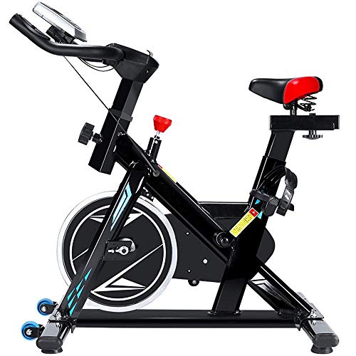 OMaju Hometrainers Fitnessfiets Indoor Supersonische apparatuur Sportfiets Verticale fiets Draagvermogen 150 kg Zwart Wit voor thuisfitness Fietsen