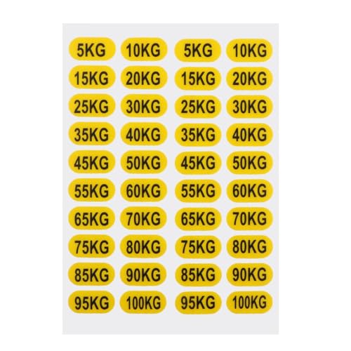 Harilla Gewichtsstapellabels Gewichtsstickers 5-100kg Gewichtstags Nummerstickers voor bodybuilding