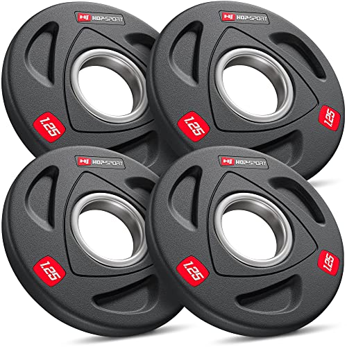 HS HOP-SPORT Hop Sport Olympishe Gewichten Set 5 kg 4x1,25 kg, halterschijf 50 mm voor alle krachtapparatuur en halterstangen in je home Gym