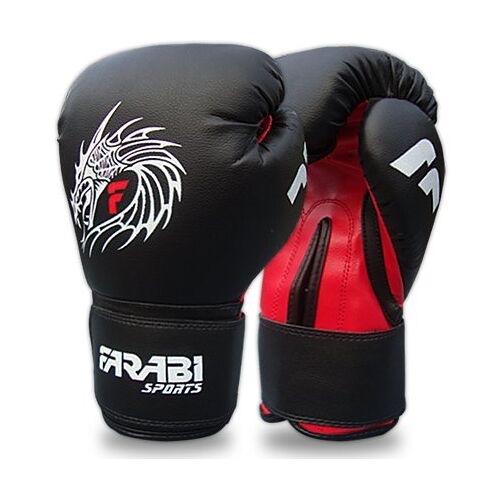 Farabi Sports Bokshandschoenen Bokshandschoenen MMA Muay Thai Training Kickbokshandschoenen (zwart, 12 oz)