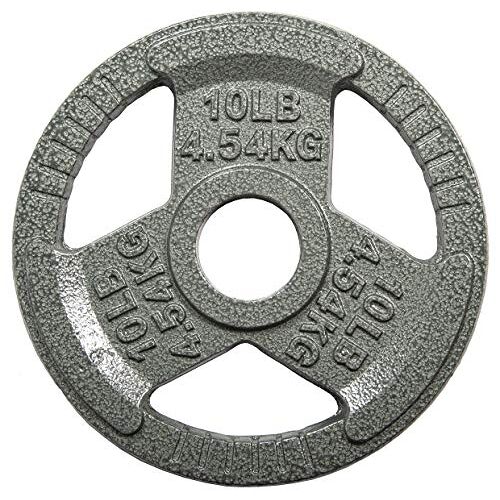Sporzon! Cast Iron Olympische 2-inch grip plaat gewichtsplaat voor krachttraining, gewichtheffen en crossfit, single, grijs